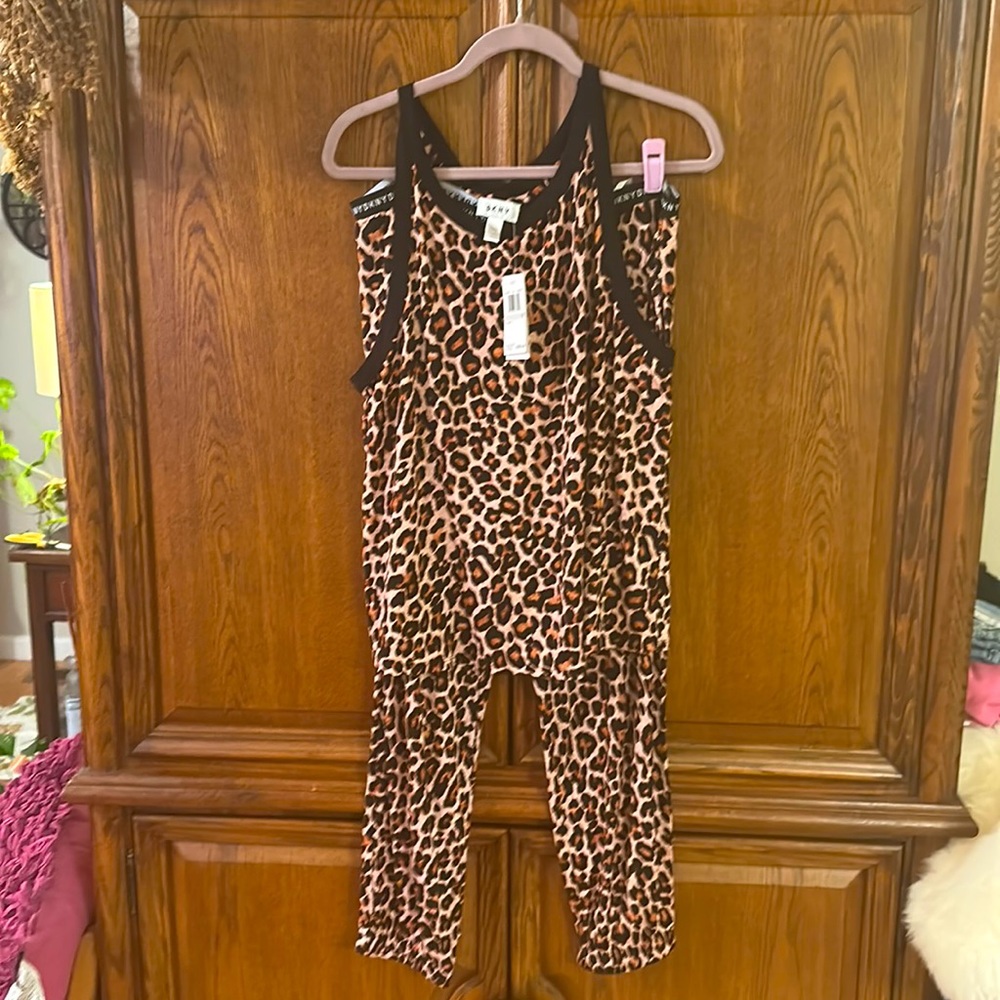 DKNY pajama set in leopard NWT
